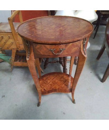 TABLE D’APPOINT 1 TIROIR MARQUETTERIE 