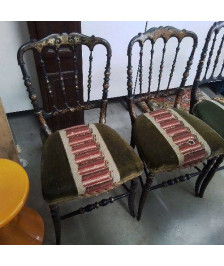 PAIRE DE CHAISES NAP III TAPISSÉES