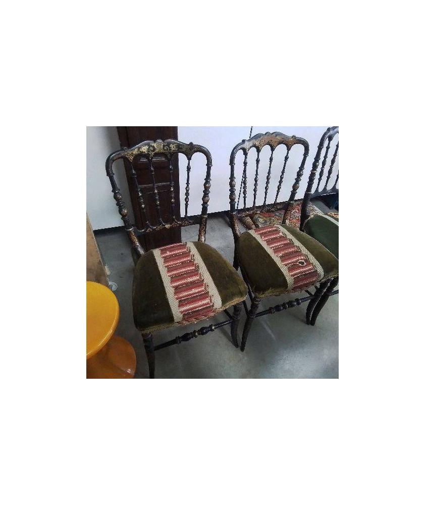 PAIRE DE CHAISES NAP III TAPISSÉES