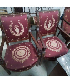 PAIRE DE FAUTEUILS STYLE EMPIRE 