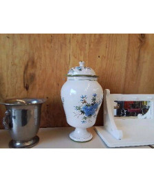 POT À PHARMACIE AVEC MOTIF FLEUR BLEU 