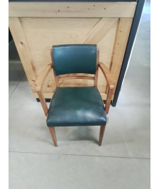 FAUTEUIL BRIDGE ART DECO DU PAQUEBOT ILE DE FRANCE BOIS SKAI VERT