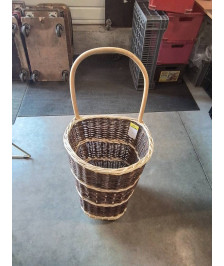 PORTE BÛCHES OSIER BICOLORE A ROULETTES 