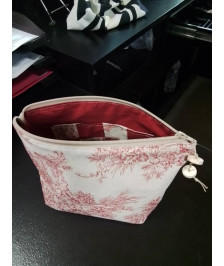 POCHETTE BEIGE ET ROUGE