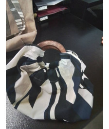 SAC ANNEAUX BOIS NOIR BLANC BLEU