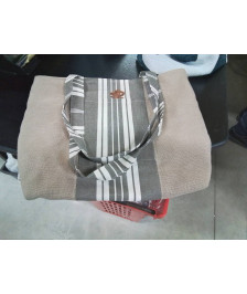 SAC TOILE DE JUTE MATELASSÉ SOURIS