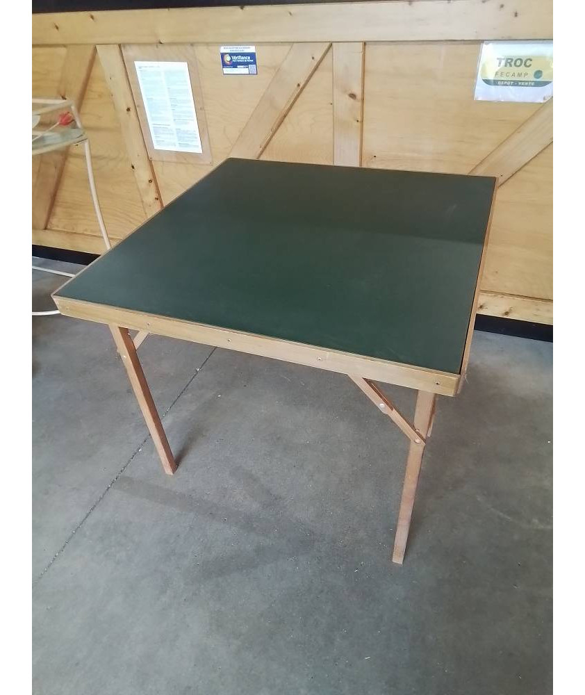 TABLE DE JEU PLIANTE BOIS CLAIR DESSUS VERT