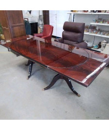 TABLE OVALE/RECTANGULAIRE STYLE ANGLAISE + 2 ALLONGES 