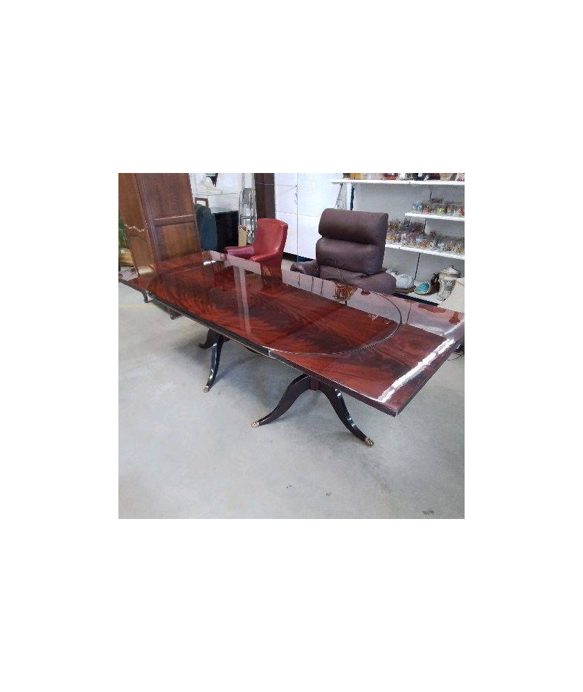 TABLE OVALE/RECTANGULAIRE STYLE ANGLAISE + 2 ALLONGES 