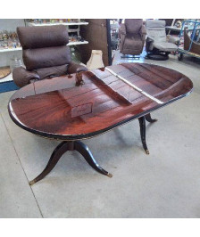 TABLE OVALE/RECTANGULAIRE STYLE ANGLAISE + 2 ALLONGES 