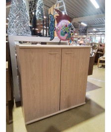 MEUBLE 2 PORTES 80X80X46 PLACAGE HETRE