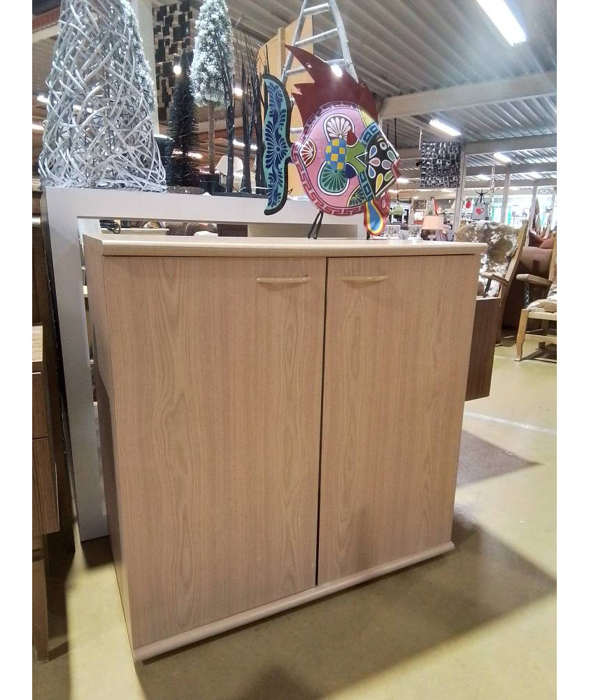 MEUBLE 2 PORTES 80X80X46 PLACAGE HETRE
