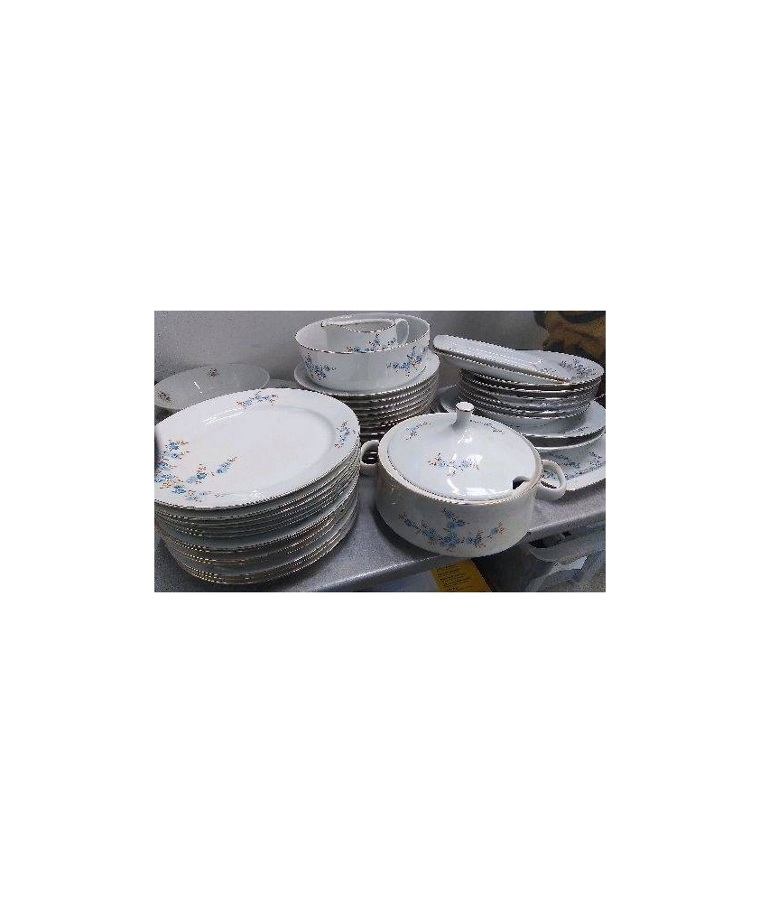 SERVICE DE TABLE PORCELAINE HONGROISE/ FLEURS BLEUES 
