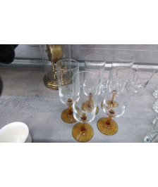 FLUTE A CHAMPAGNE PIED MARRON LE LOT