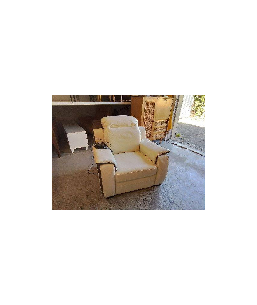 FAUTEUIL ELECTRIQUE CUIR PLEINE PEAU 