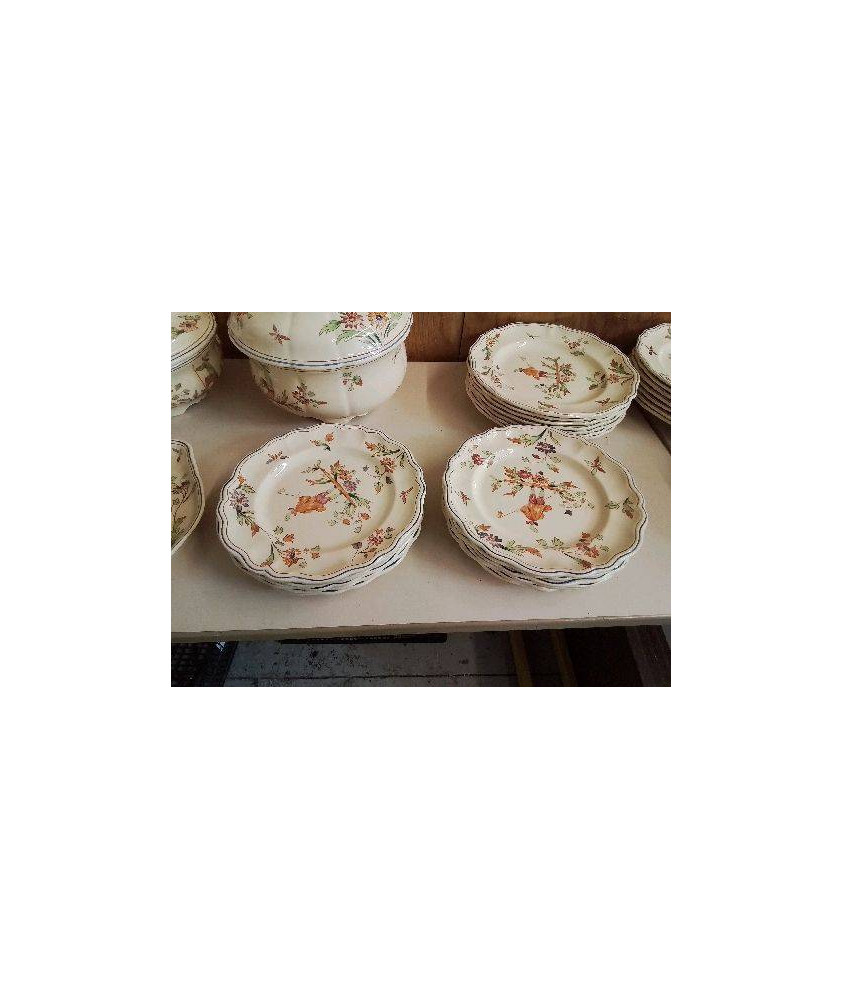 LOT DE 6 ASSIETTES À DESSERT LONGCHAMP MOUSTIER 
