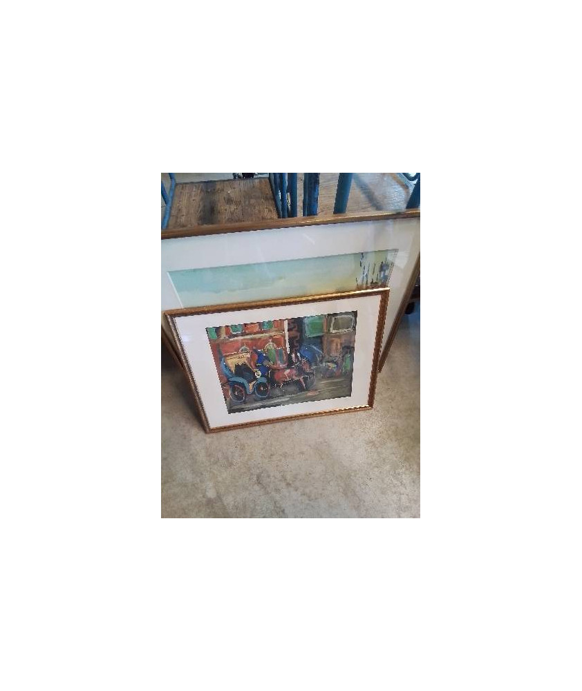 LITHOGRAPHIE CONTRESIGNEE LA CALÈCHE 