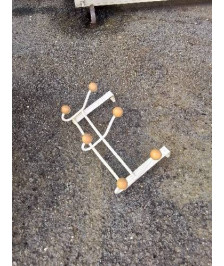 PORTE MANTEAU DE PORTE MÉTAL BLANC 6 PATÈRES BOULES BOIS CLAIR 