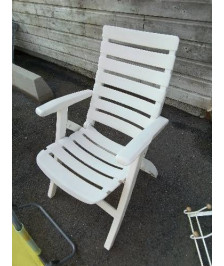 FAUTEUIL DE JARDIN PLIANT RÉSINE BLANC AJOURÉ 
