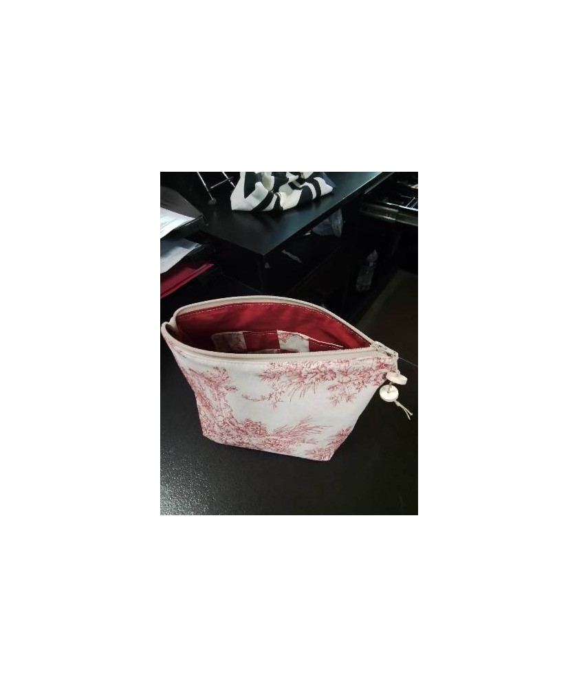 POCHETTE BEIGE ET ROUGE
