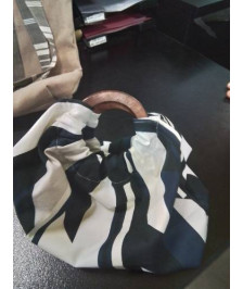 SAC ANNEAUX BOIS NOIR BLANC BLEU