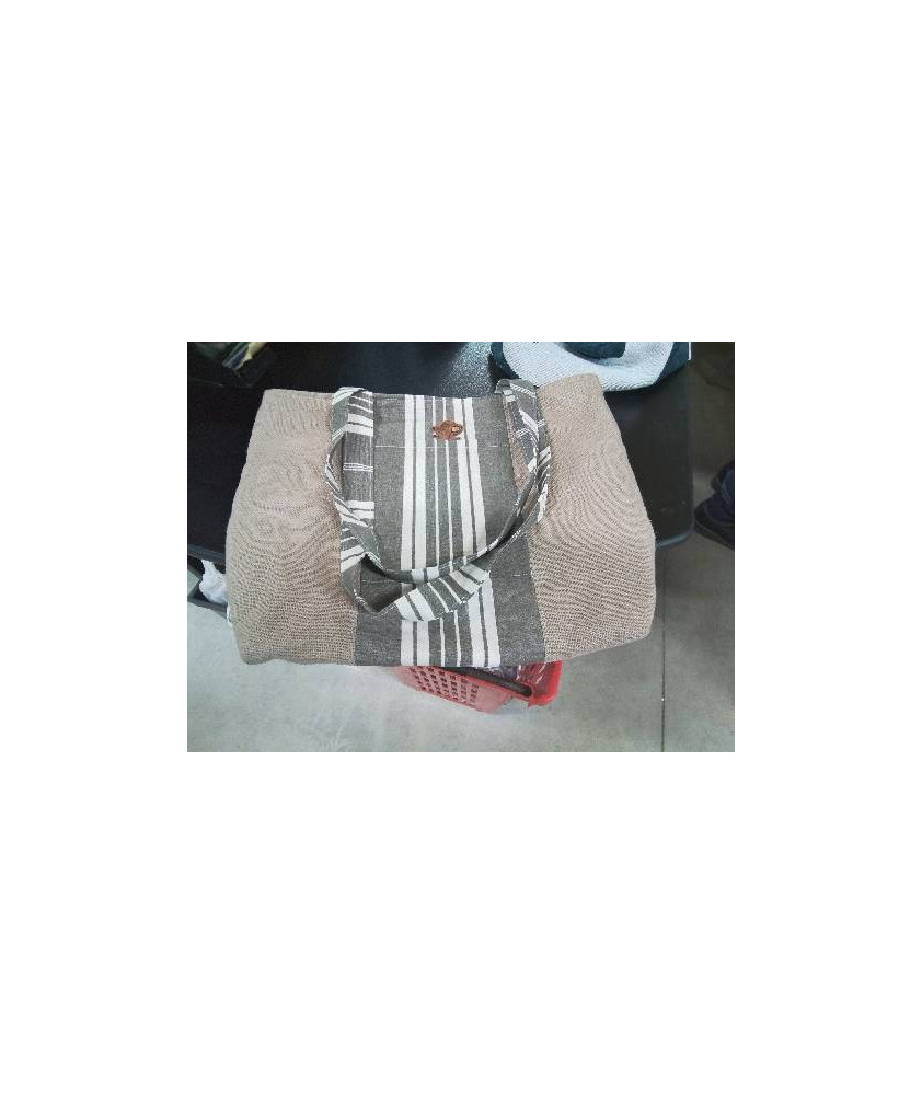 SAC TOILE DE JUTE MATELASSÉ SOURIS