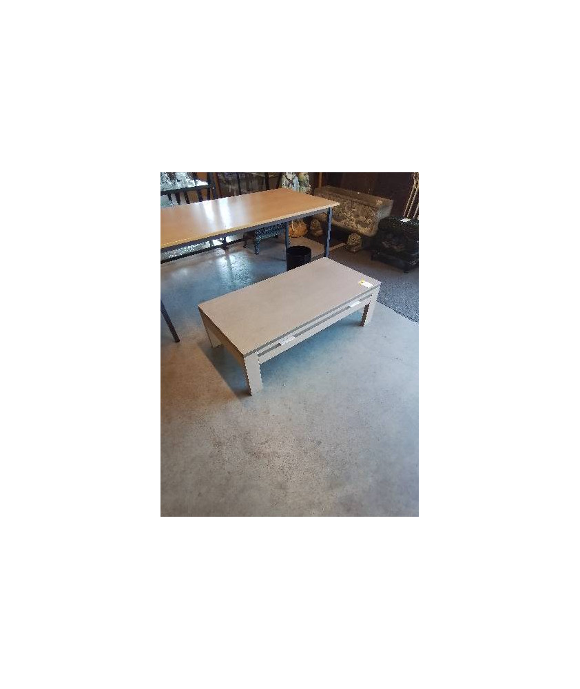 TABLE BASSE RECTANGULAIRE BOIS TAUPE 1 TIROIR