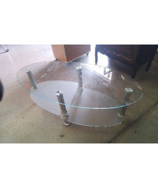 TABLE BASSE VERRE OVALE 