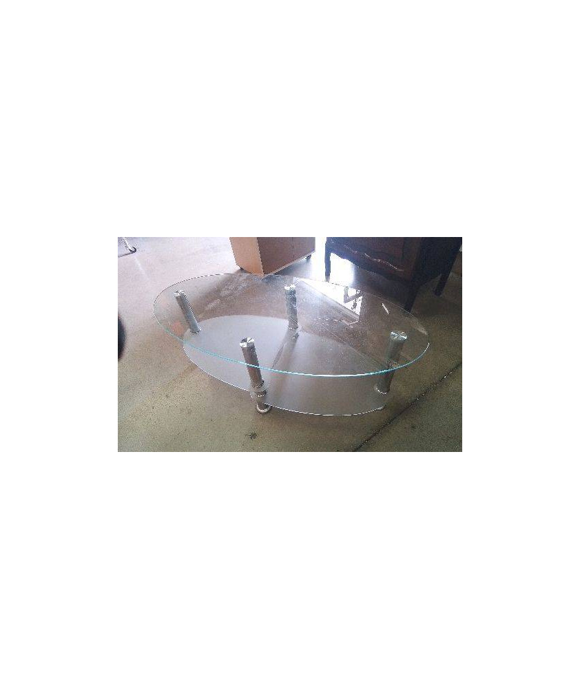 TABLE BASSE VERRE OVALE 