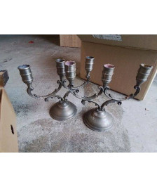 PAIRE DE CHANDELIER EN ETAIN