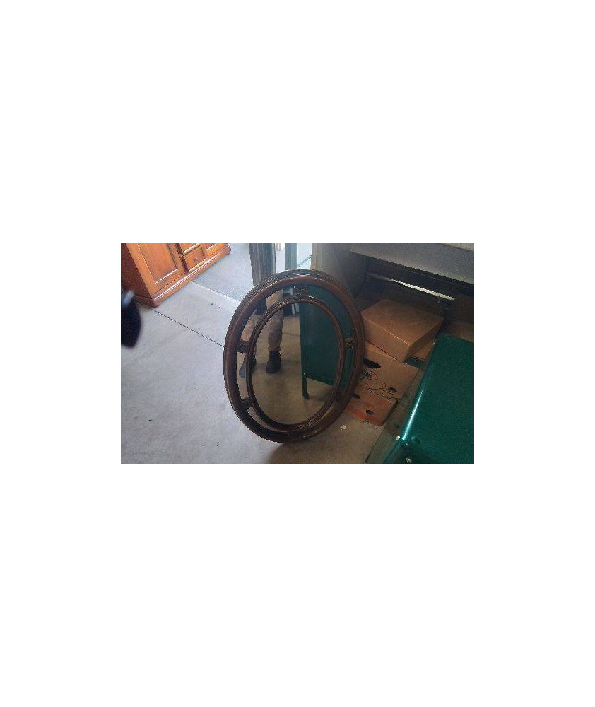 MIROIR OVAL BOIS 