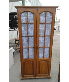 VITRINE CHENE 2 PORTES VITREES 