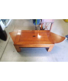 TABLE BASSE MERISIER + TABLETTE LATERAL 