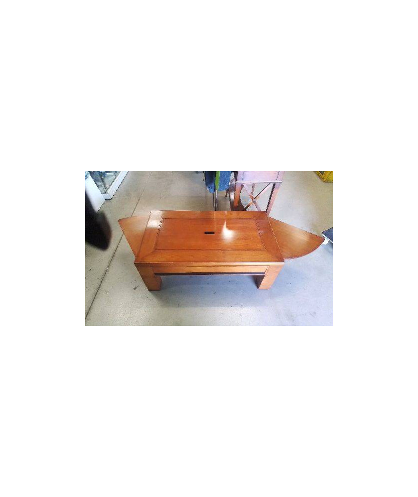 TABLE BASSE MERISIER + TABLETTE LATERAL 
