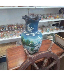 VASE DECO BLEU VERT (INCRUSTATION NACRE)(