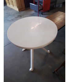 TABLE RONDE DE JARDIN RÉSINE BLANC GRANDSOLEIL