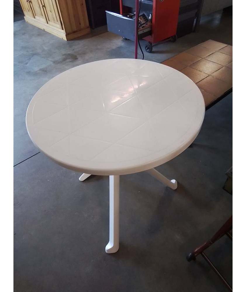 TABLE RONDE DE JARDIN RÉSINE BLANC GRANDSOLEIL