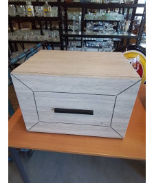 CHEVET BOIS GRIS 1 TIROIR