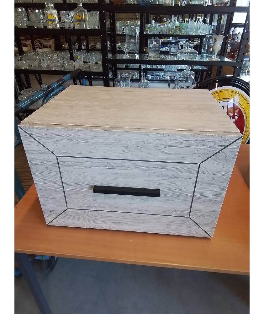 CHEVET BOIS GRIS 1 TIROIR