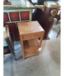 CHEVET BOIS CLAIR  1 TIROIR 1 PORTE ANNÉES 40