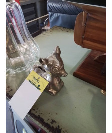 TIRELIRE FAON BAMBI MÉTAL CHROMÉ ANNÉES 70