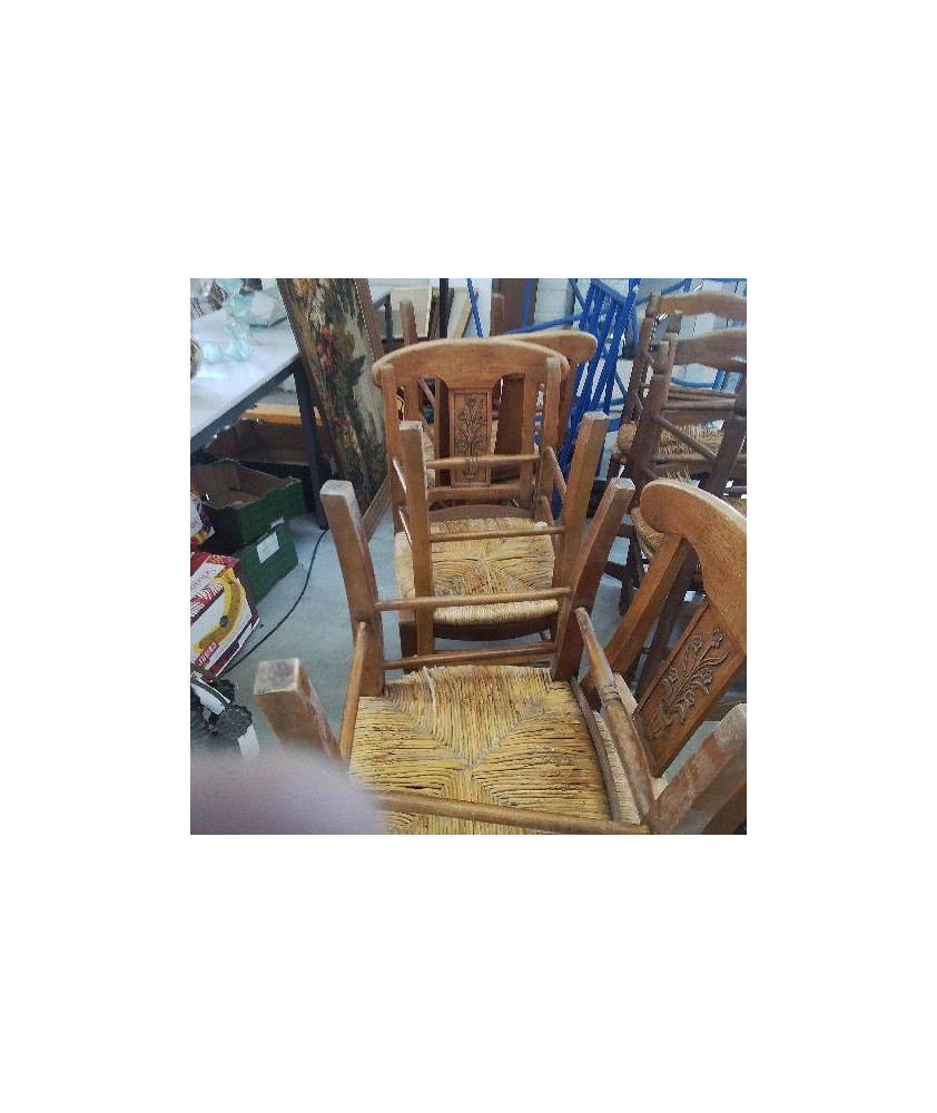6 CHAISES PAILLES 