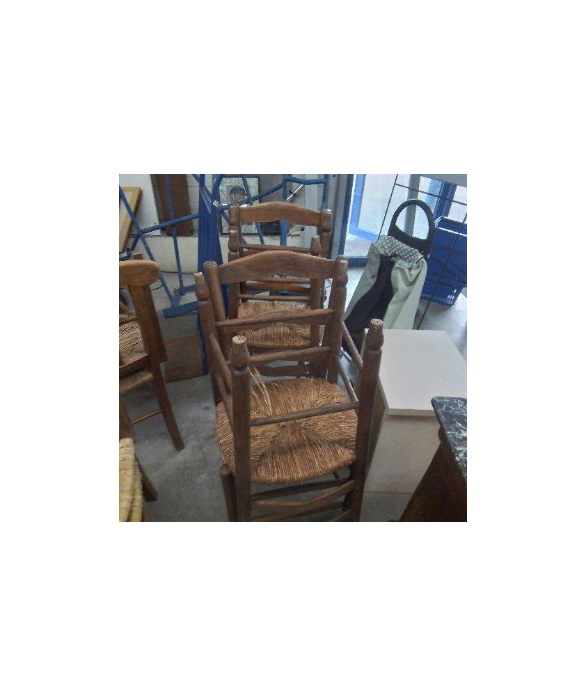 4 CHAISES PAILLES 