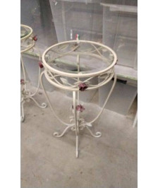 GUERIDON METAL VERRE
