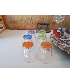 LOT DE 6 VERRES COLORÉ 