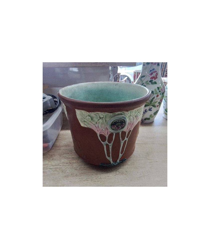 CACHE POT MARRON VERT