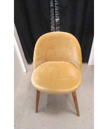 CHAISE VELOURS JAUNE