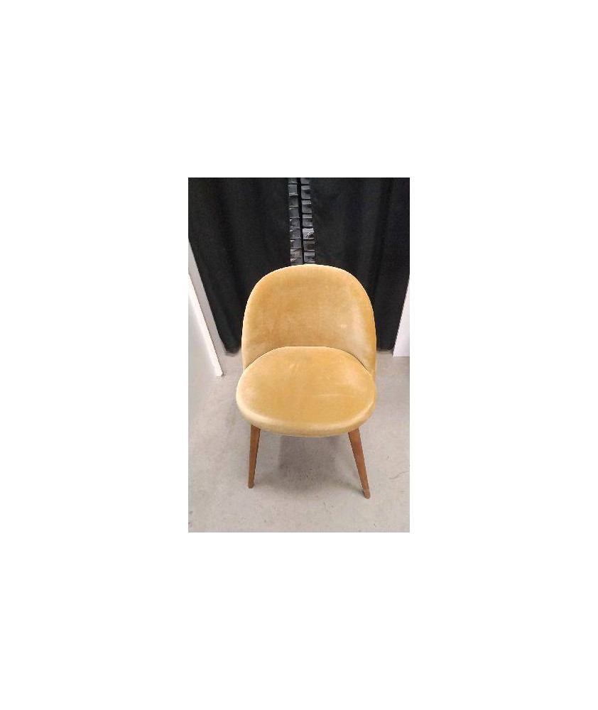 CHAISE VELOURS JAUNE