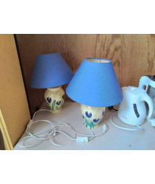 LAMPE MOTIF FLEUR BLEU 