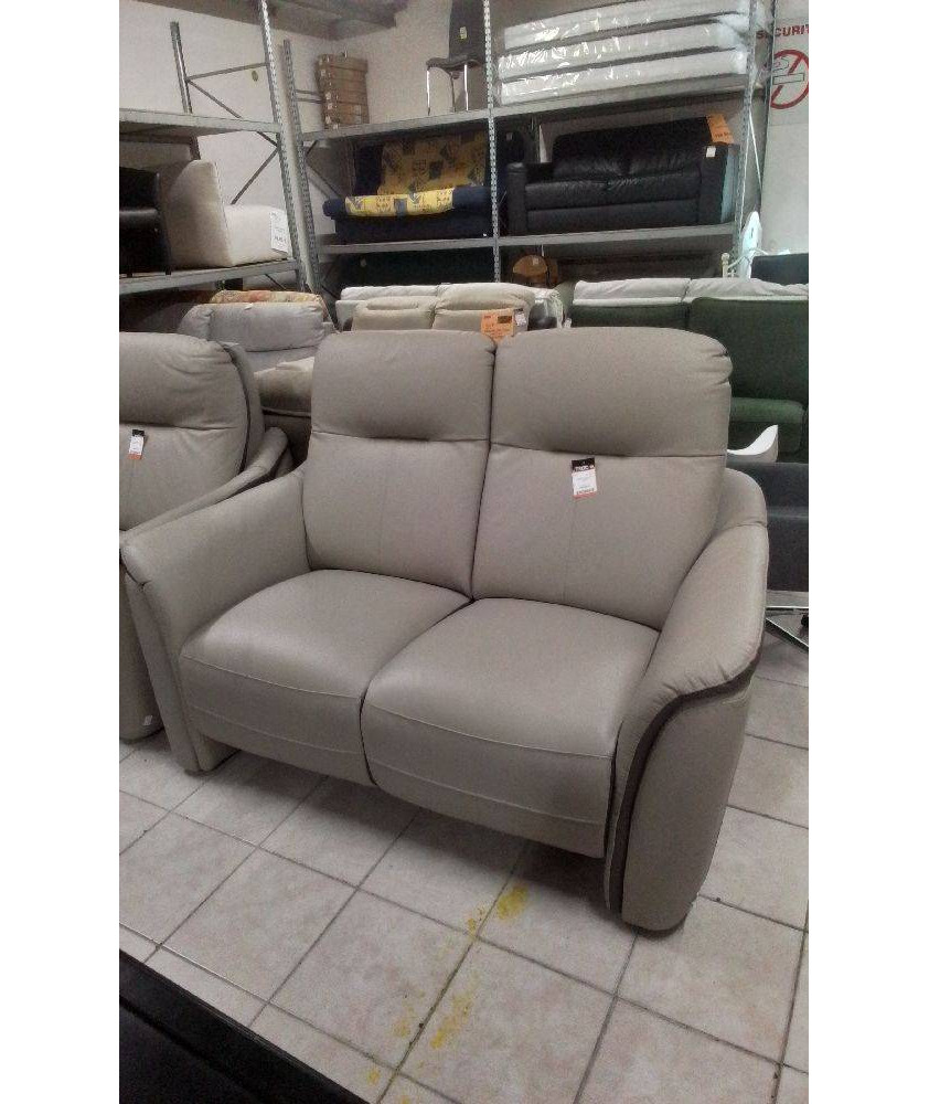 CANAPE 2 P¨L CUIR TAUPE